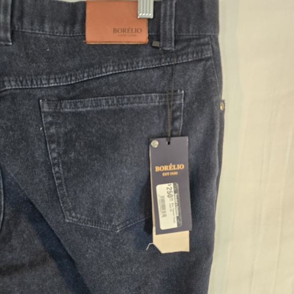 Borelio Men's 36X35 Blue Flannel Finish Straight Leg Blue Denim Jean New Tags - Picture 3 of 7